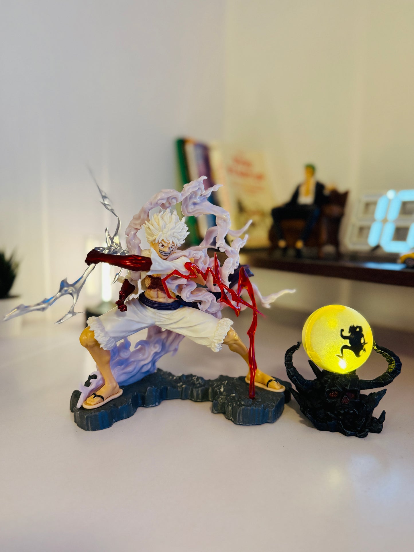 One Piece Gear 5 Luffy Figure with LED Light - 20cm Nika Awakening Statue