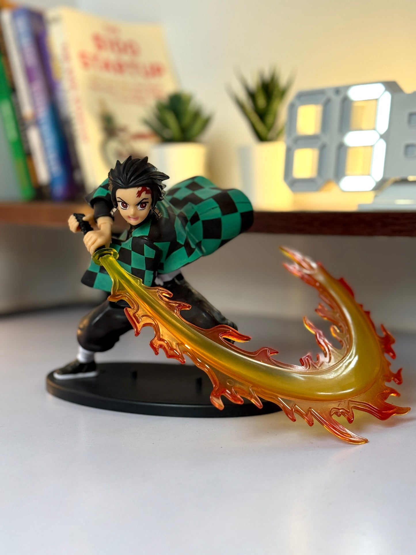 Demon Slayer Tanjiro Kamado 17cm Action Figure – Flame Sword Effect Anime Collectible Statue