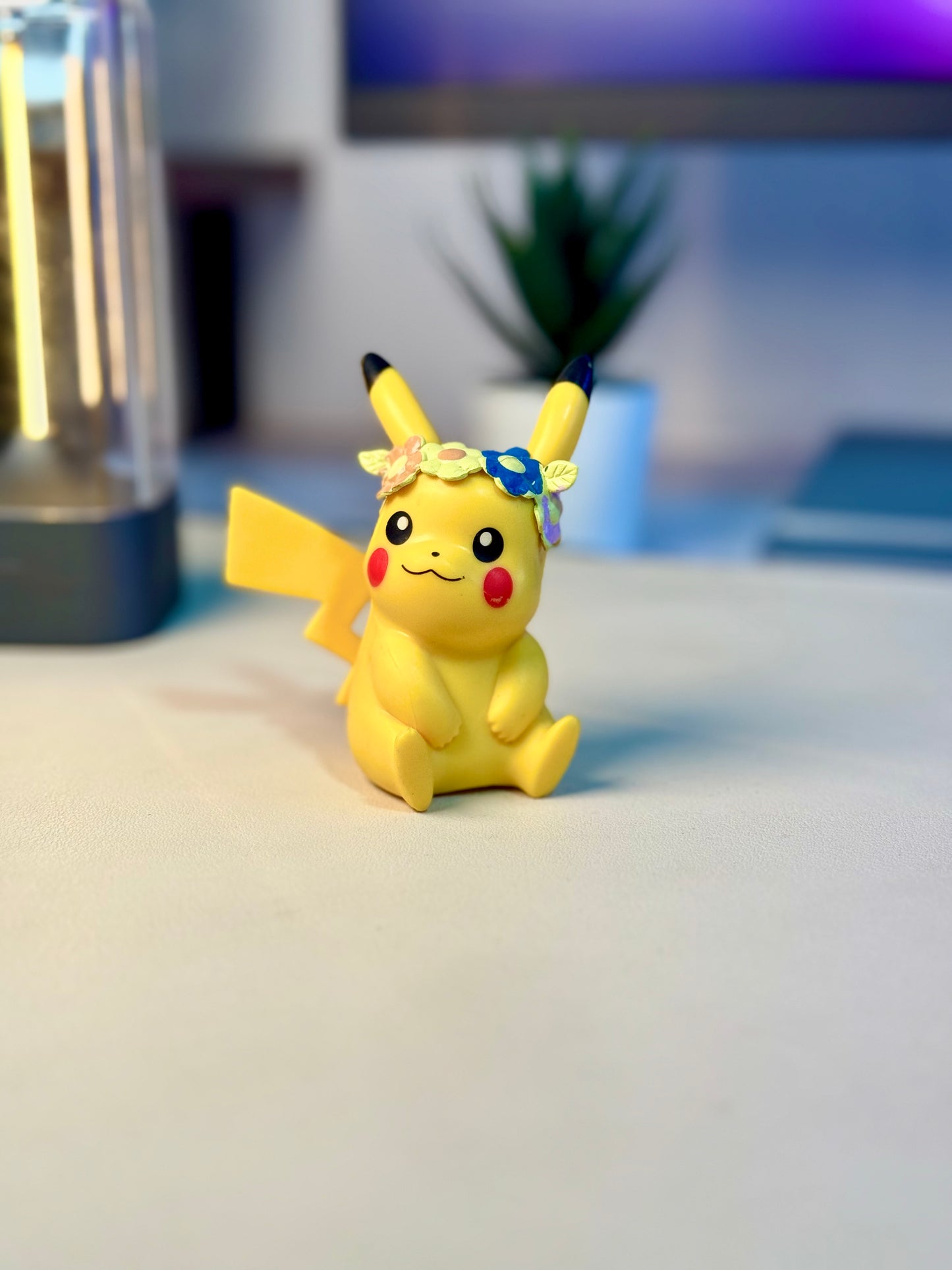 Pikachu with Flower Crown – Cute Sitting Pokémon Figure (Limited Edition)