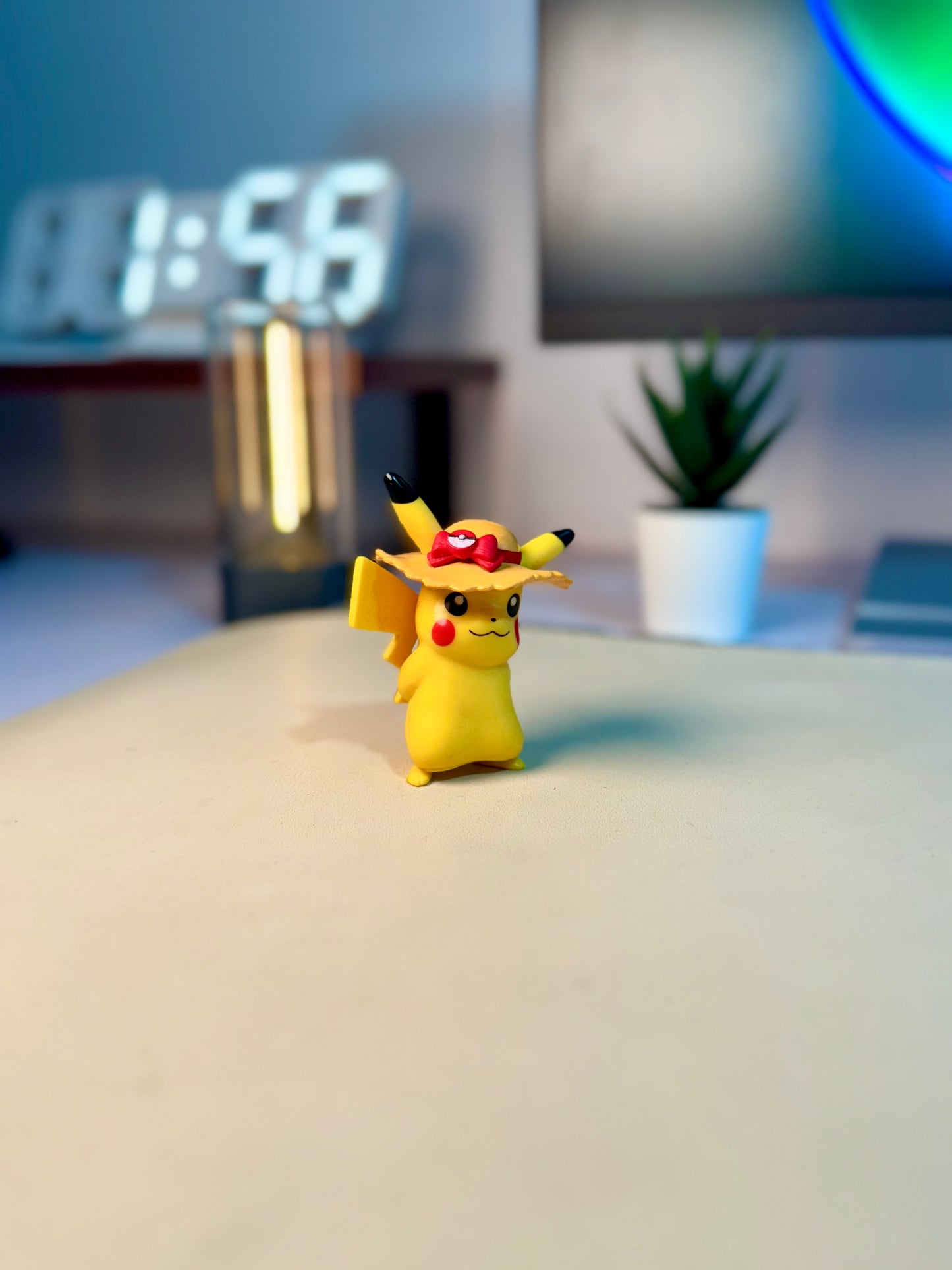 Pikachu with Summer Straw Hat – 8.5cm Limited Edition Pokémon Action Figure