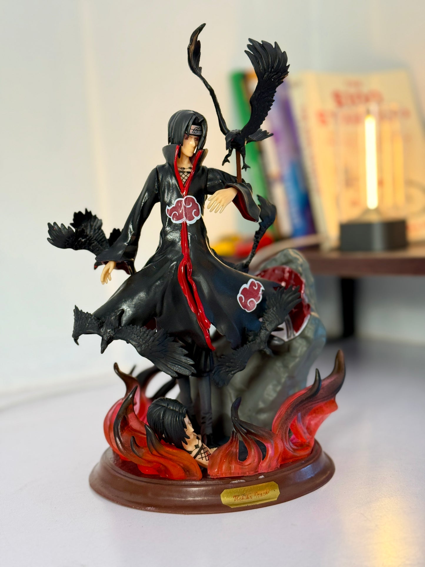 Itachi Uchiha Crow & Amaterasu Flames Action Figure - Naruto Shippuden Collectible (25cm)