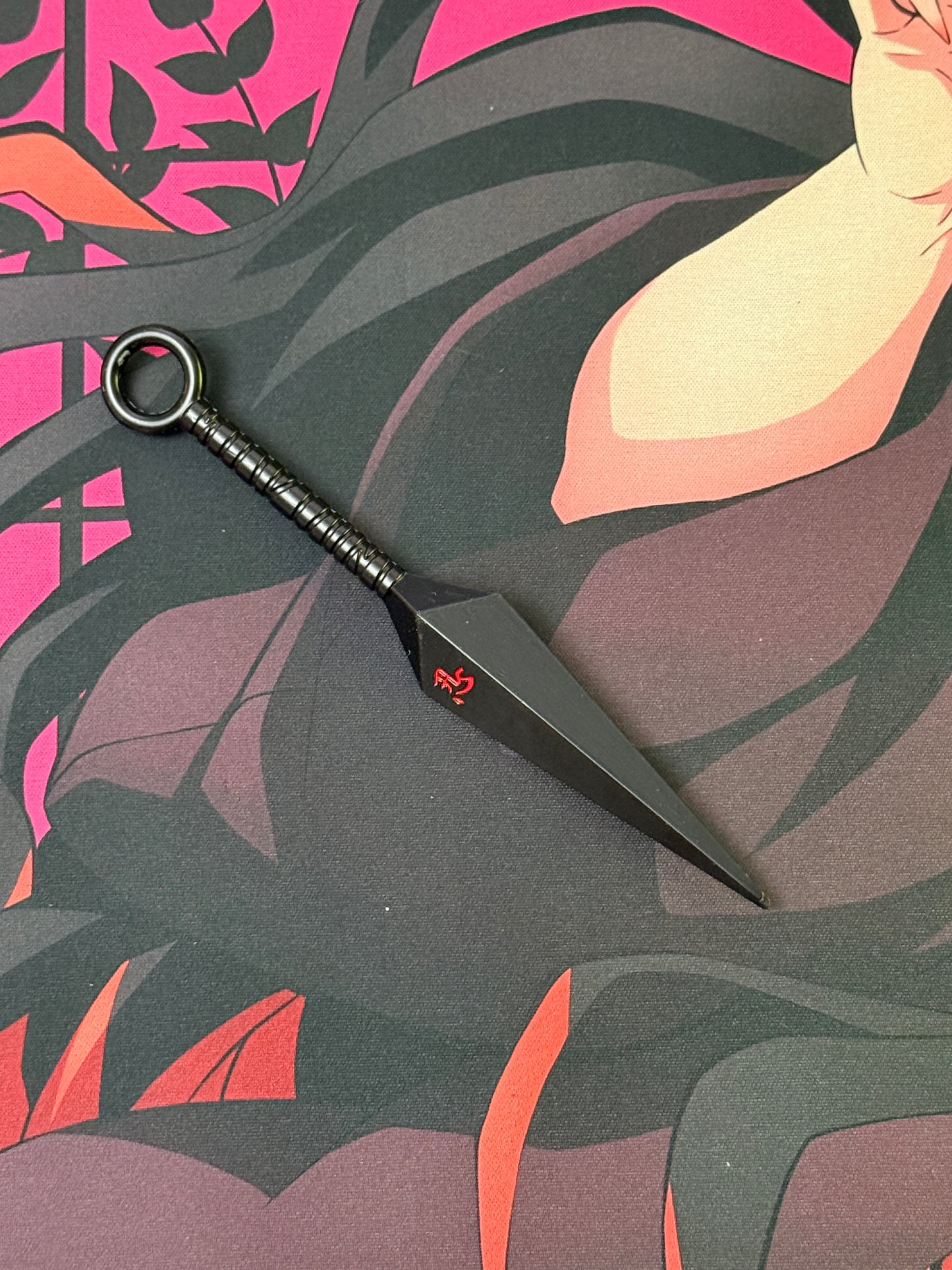 Naruto Anime Inspired Black Metal Kunai - 15cm Collectible Ninja Tool