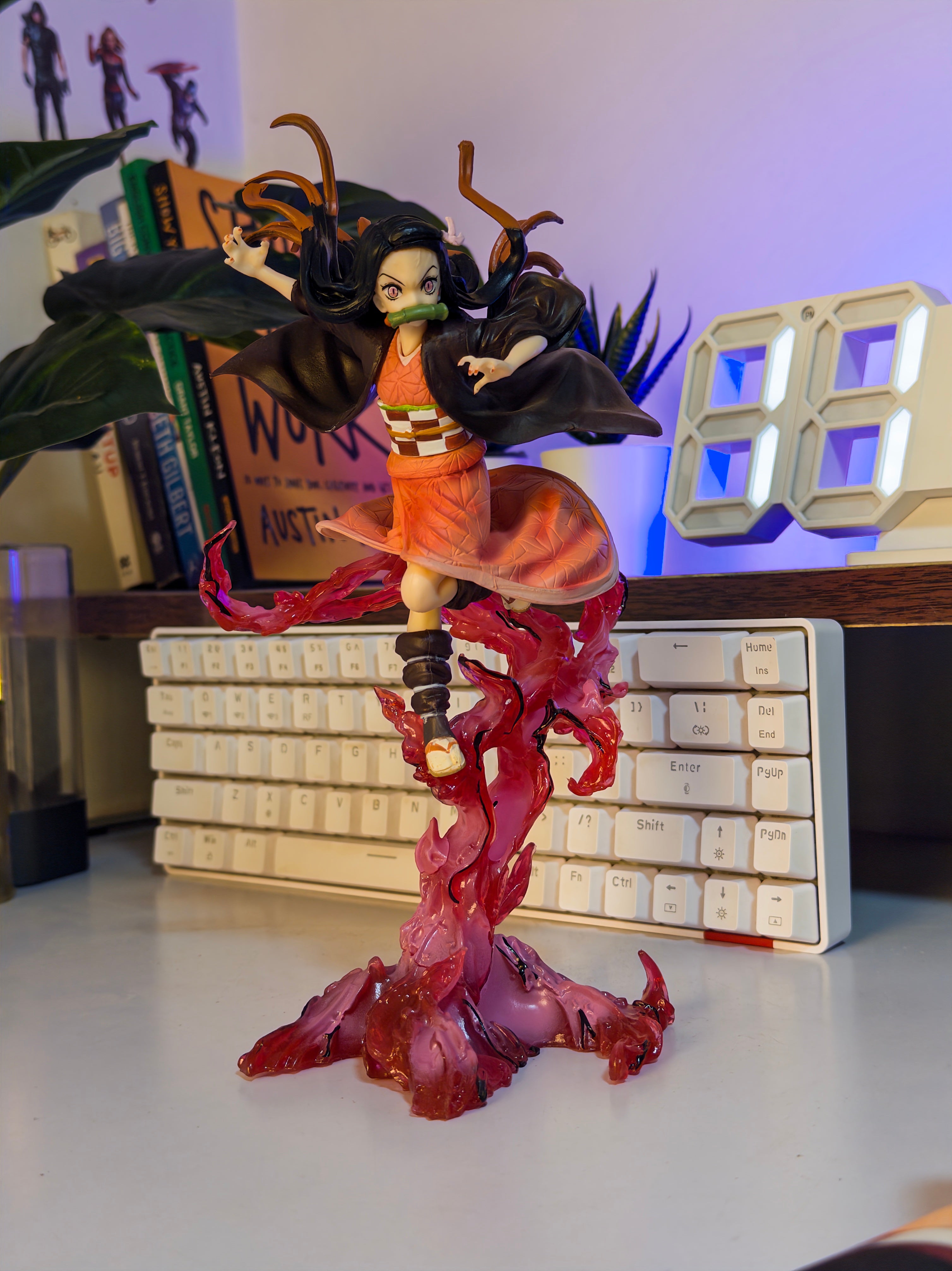 24 cm Nezuko-Inspired Demon Warrior Action Figure – Dynamic Flame Base Anime Collectible | Action Nook