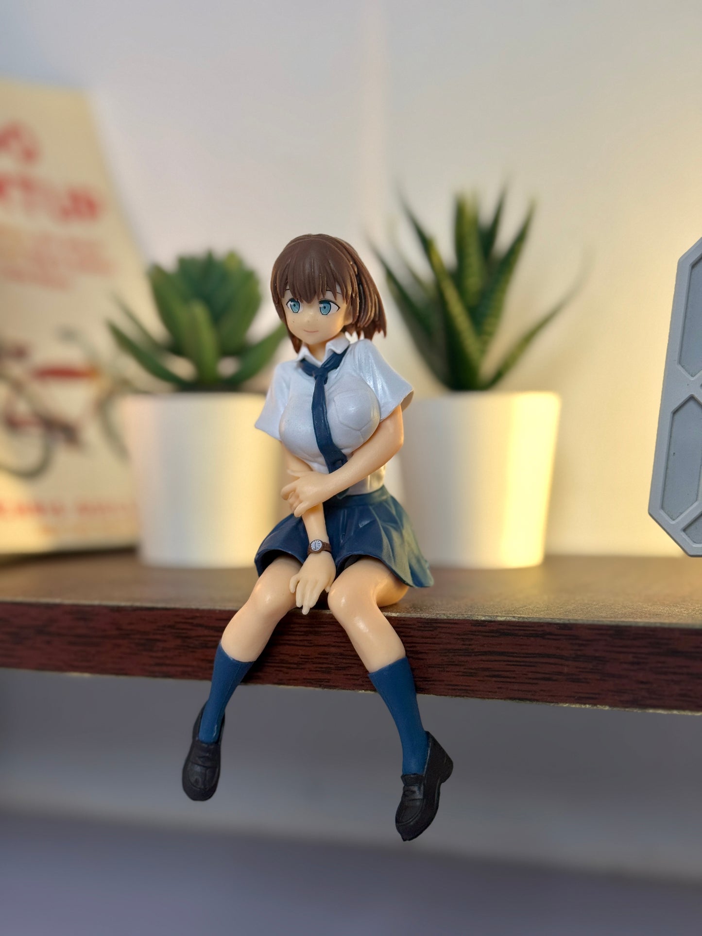 12 cm Anime Girl Figurine – School Uniform Sitting Pose Collectible
