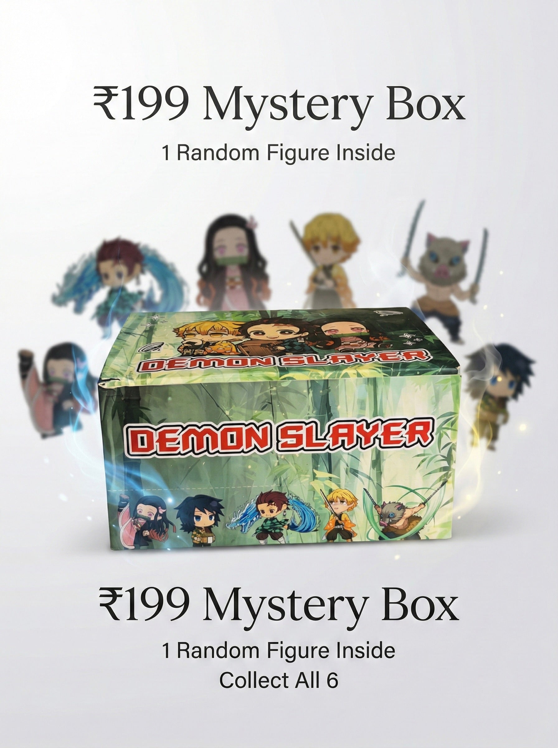 Demon Slayer Mystery Box – Chibi Collectible Figure (1 Random Figure, 10–13 cm)