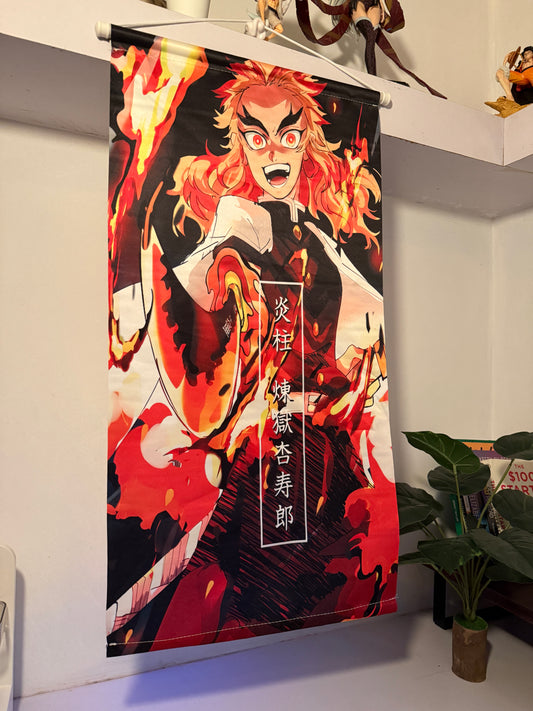 Demon Slayer Rengoku Wall Scroll – 70 cm Flame Hashira Anime Banner