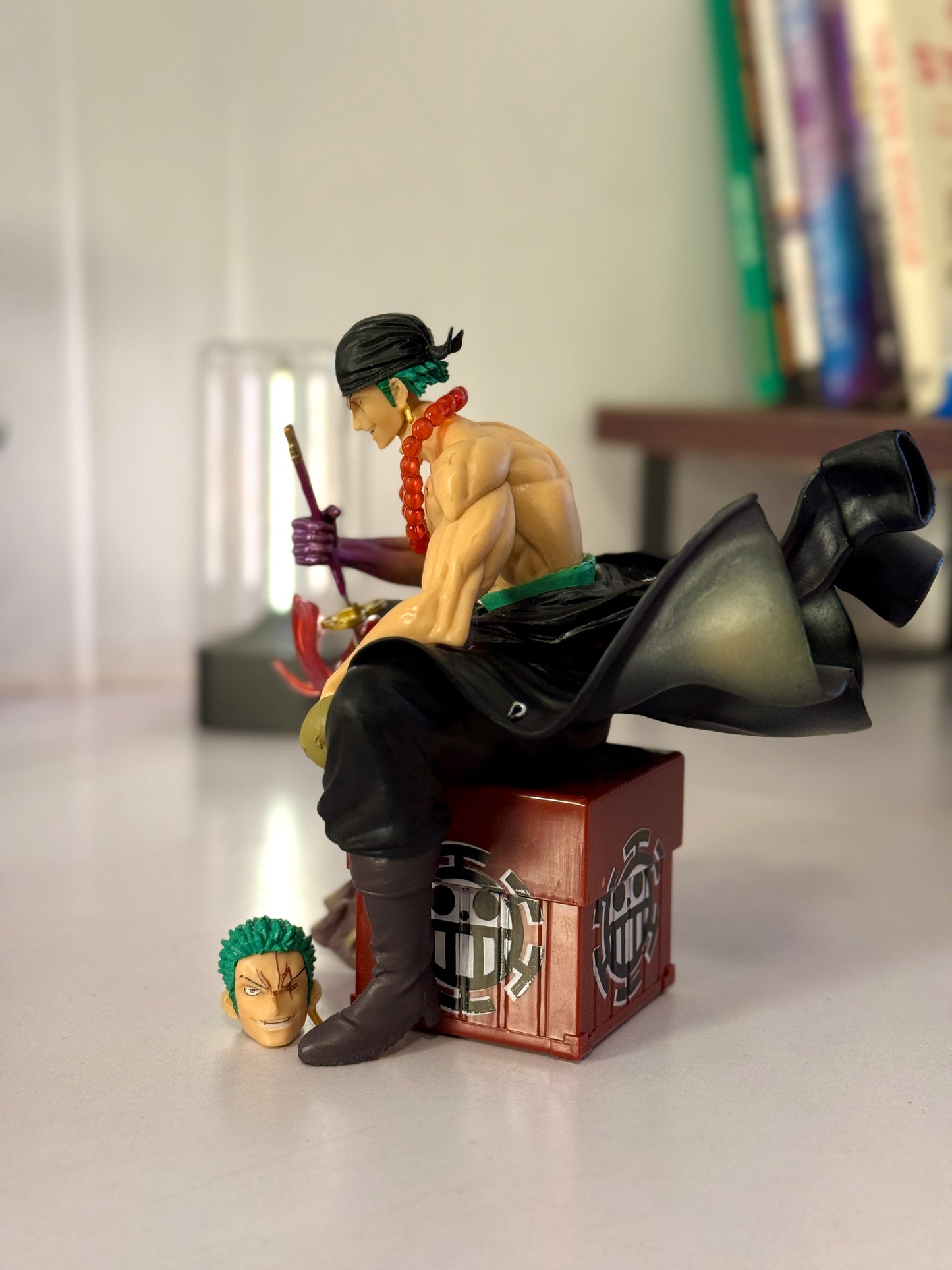 One Piece Roronoa Zoro Figure - 15cm Wano Country Arc Statue with Interchangeable Head