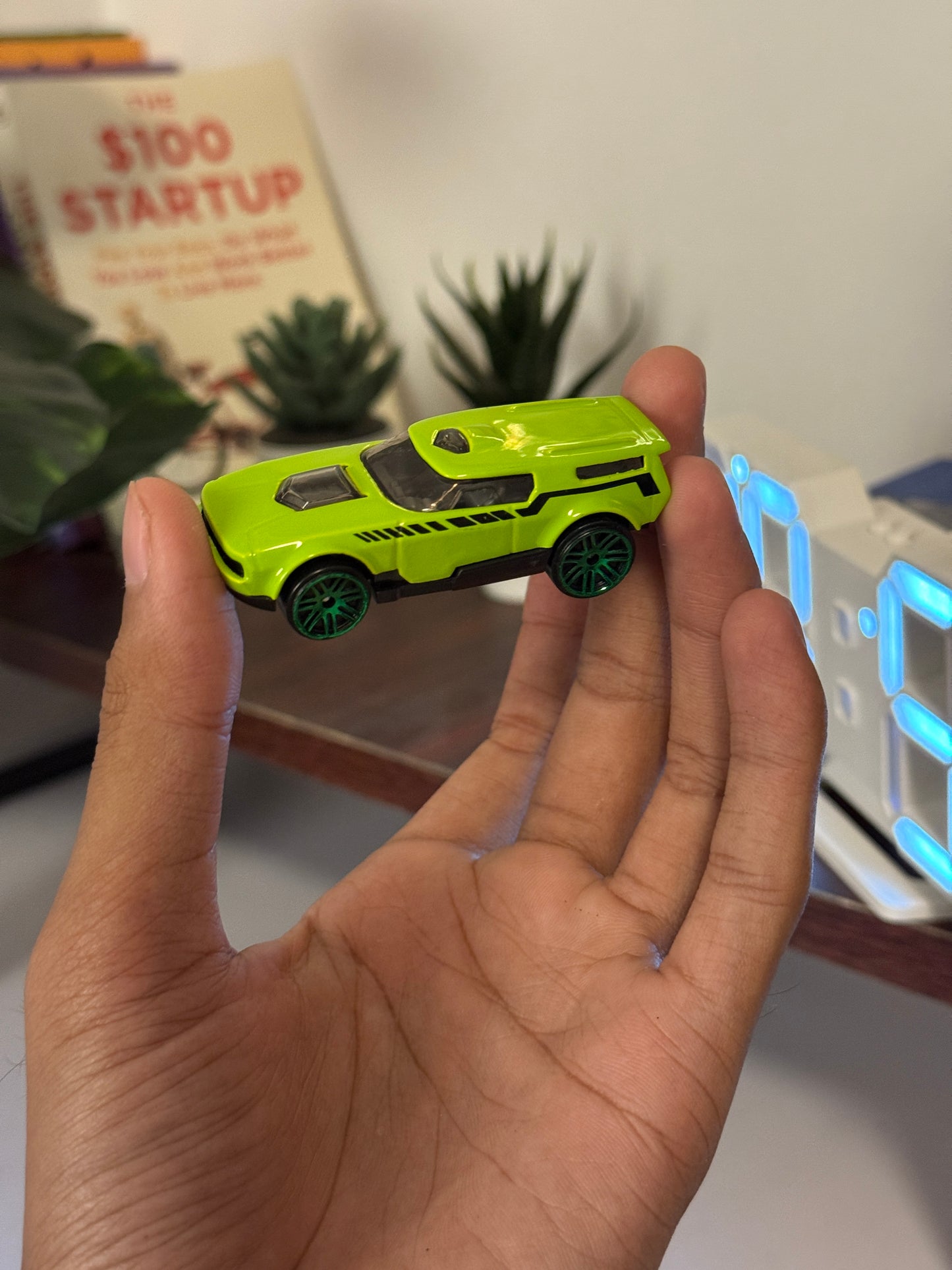Hot Wheels Neon Green Muscle Car – Die-Cast Collectible