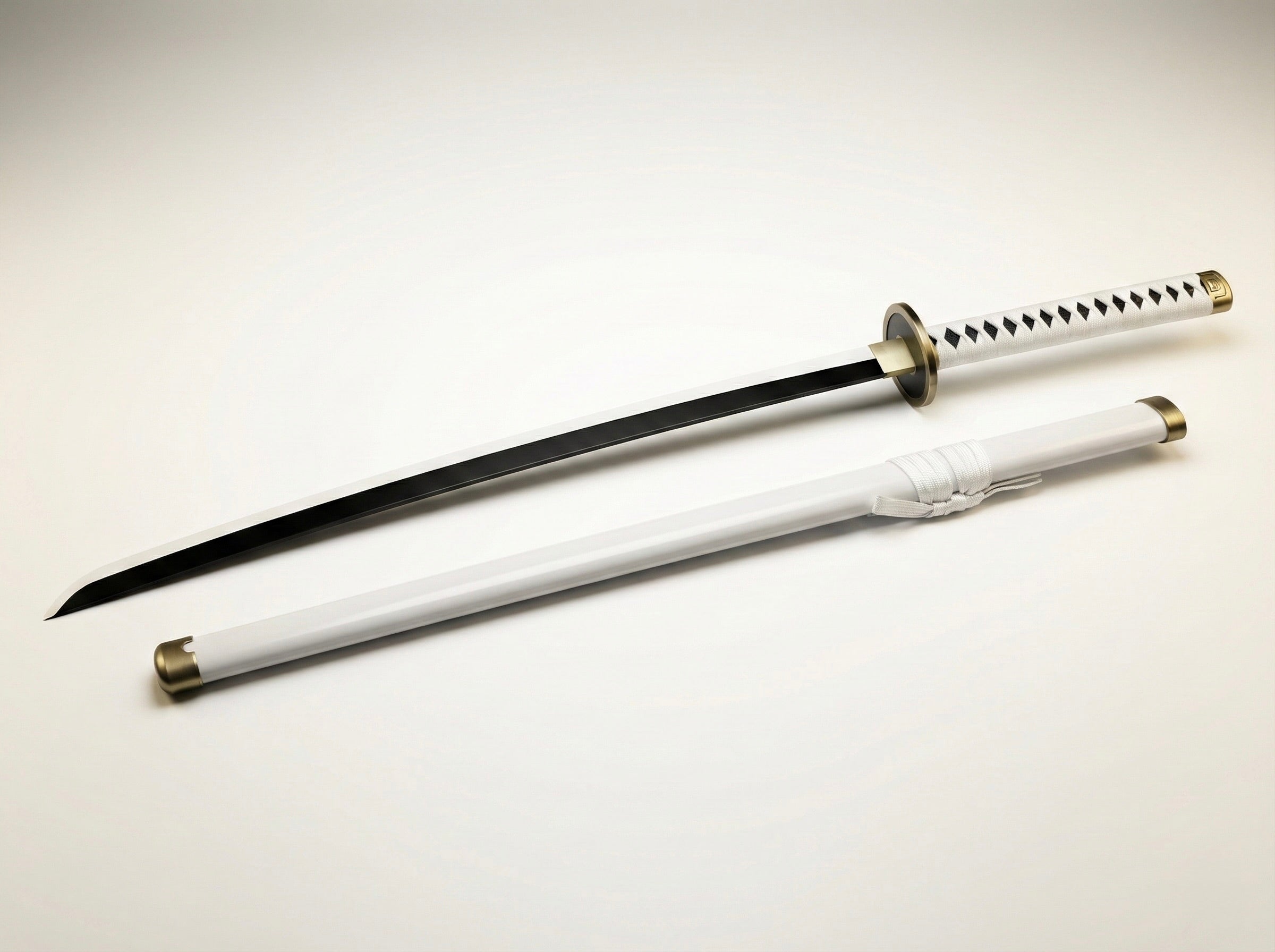 104 cm White Wooden Katana – Anime Style Samurai Sword for Display & Cosplay