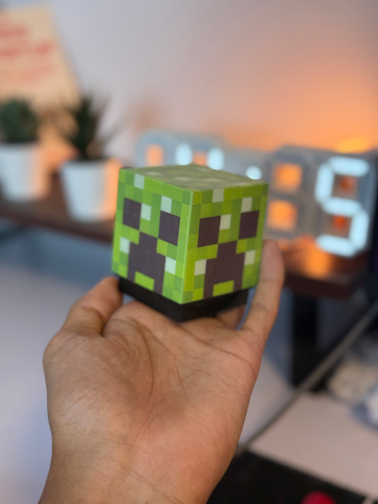 Minecraft Grass Block LED Lamp | Type-C Rechargeable Night Light | Magnetic Wall Stick Gaming Light