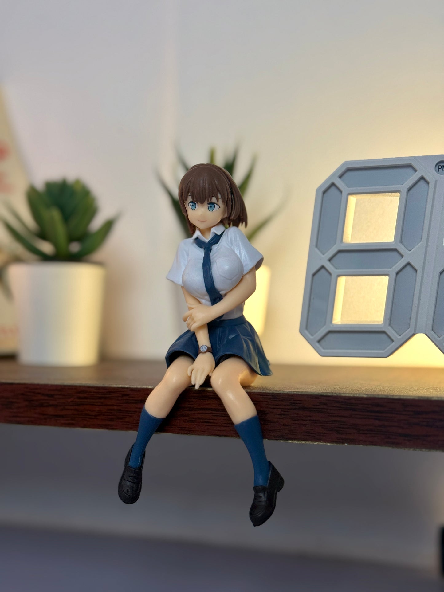 12 cm Anime Girl Figurine – School Uniform Sitting Pose Collectible