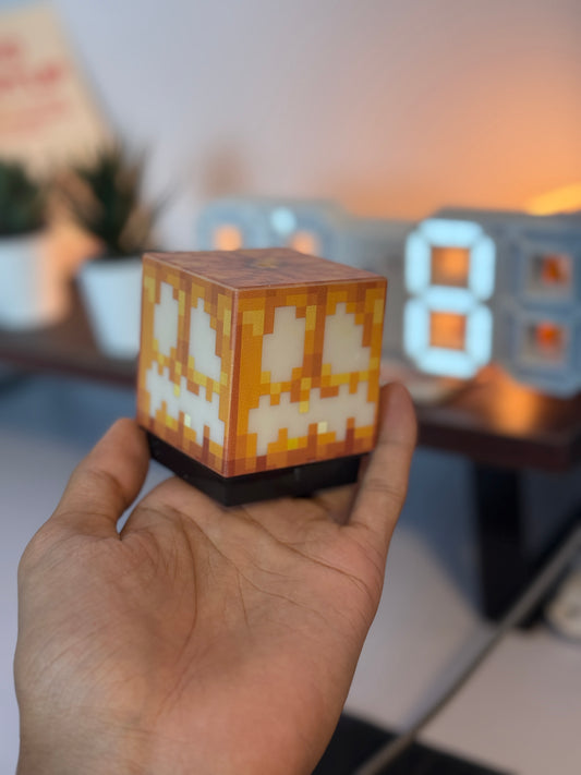 Minecraft Grass Block LED Lamp | Type-C Rechargeable Night Light | Magnetic Wall Stick Gaming Light