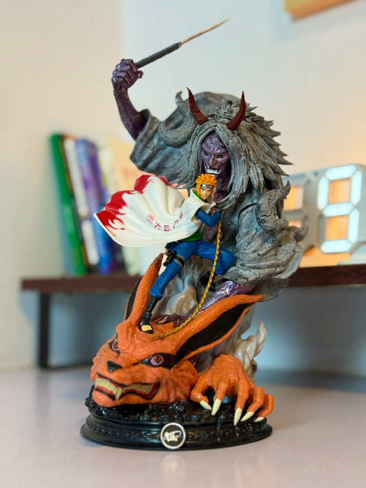 Naruto Kurama & Shinigami Statue 30cm 2.5kg, Fourth Hokage Minato vs Death Reaper Collectible Figure