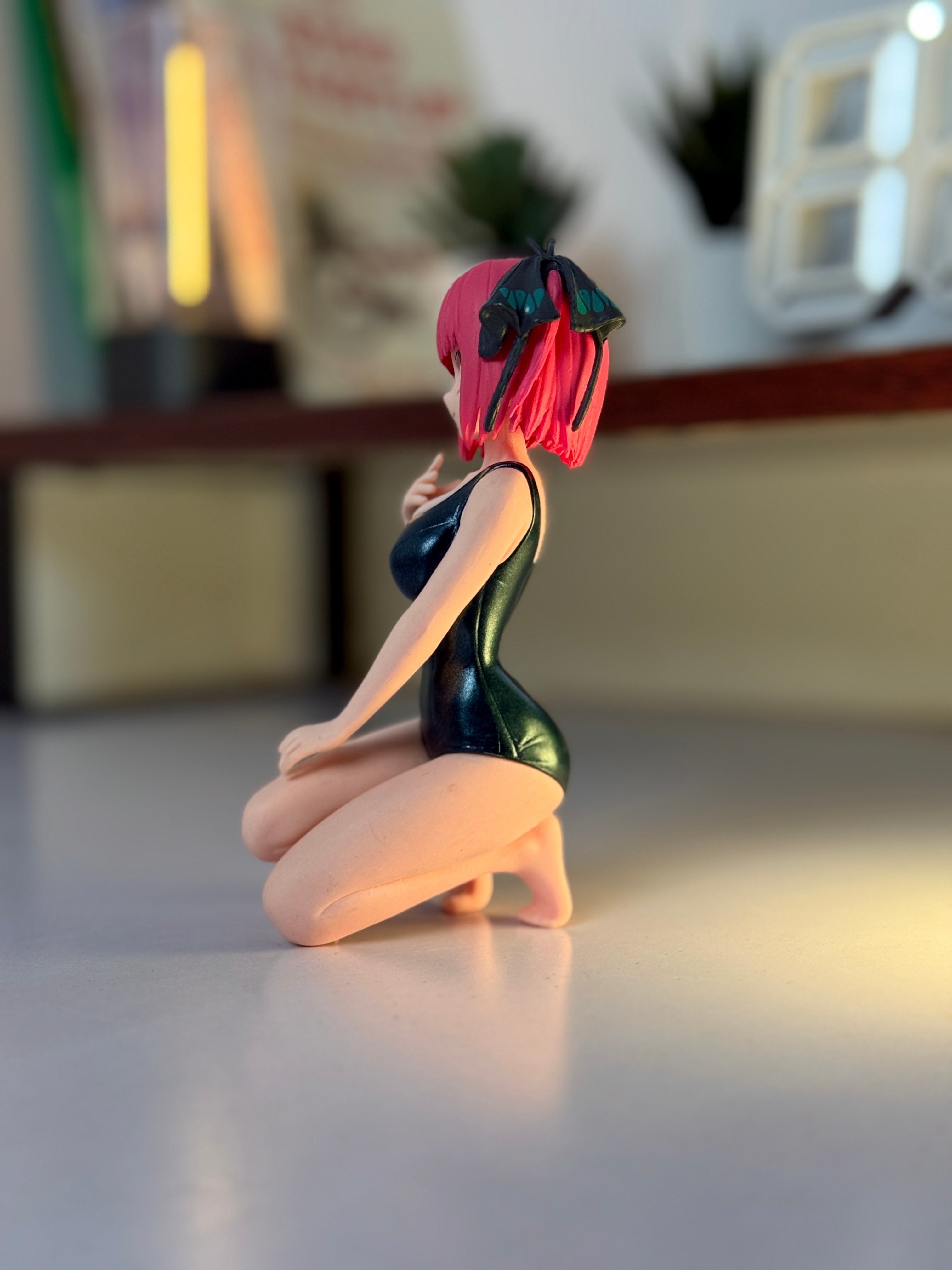 13 cm Anime Girl Figurine – Pink Hair Swimsuit Collectible