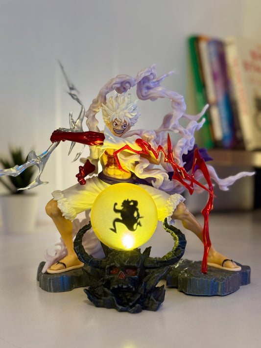 One Piece Gear 5 Luffy Figure with LED Light - 20cm Nika Awakening Statue