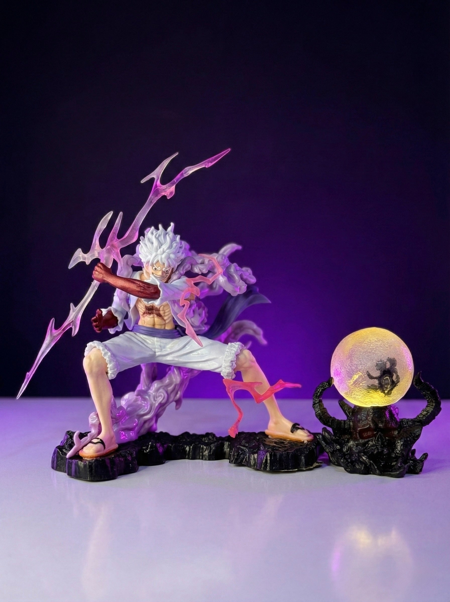 25 cm Luffy Gear 5-Inspired Action Figure with LED Light – God Mode Battle Pose Anime Collectible | Action Nook