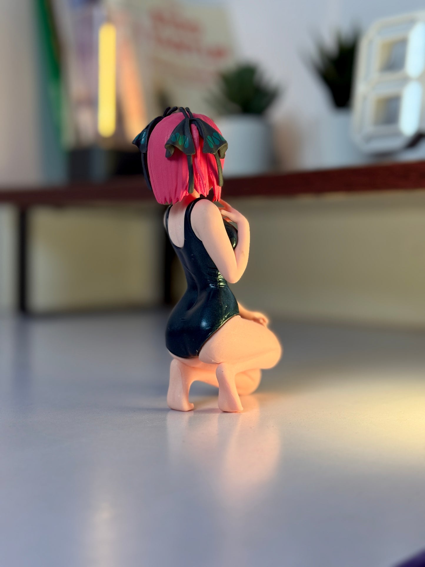 13 cm Anime Girl Figurine – Pink Hair Swimsuit Collectible