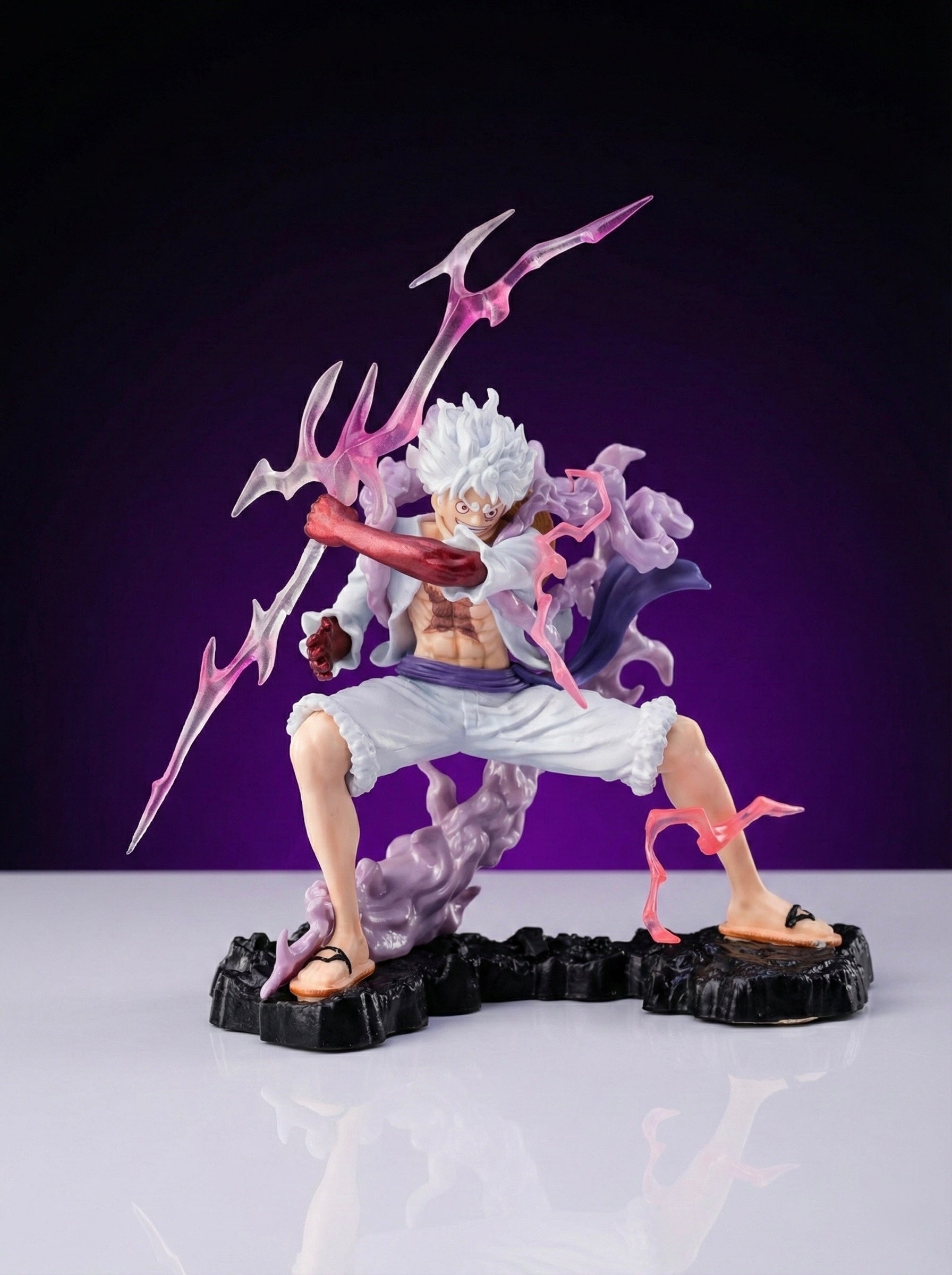 25 cm Luffy Gear 5-Inspired Action Figure with LED Light – God Mode Battle Pose Anime Collectible | Action Nook