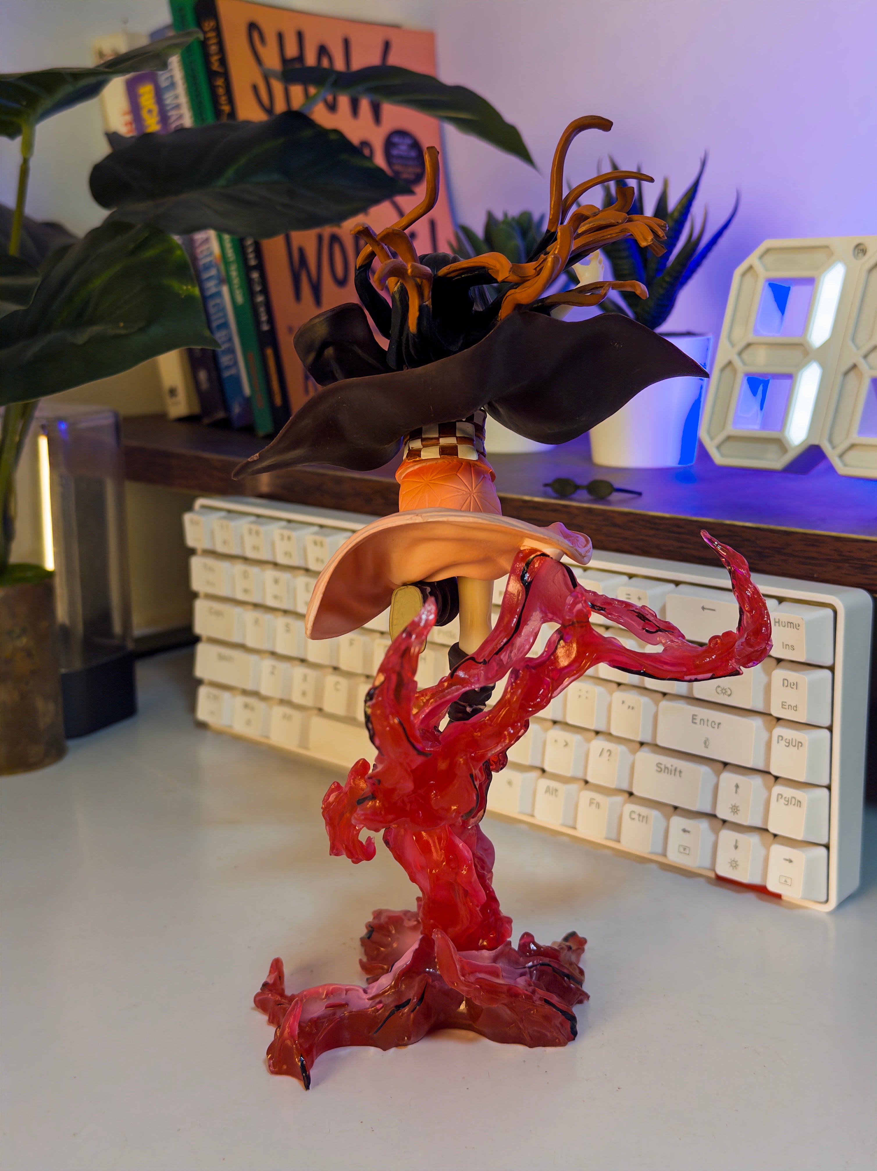 24 cm Nezuko-Inspired Demon Warrior Action Figure – Dynamic Flame Base Anime Collectible | Action Nook