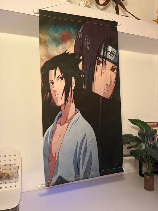 Naruto Wall Scroll – Sasuke & Itachi Uchiha 70 cm Anime Fabric Poster