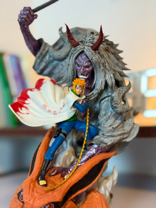 Naruto Kurama & Shinigami Statue 30cm 2.5kg, Fourth Hokage Minato vs Death Reaper Collectible Figure