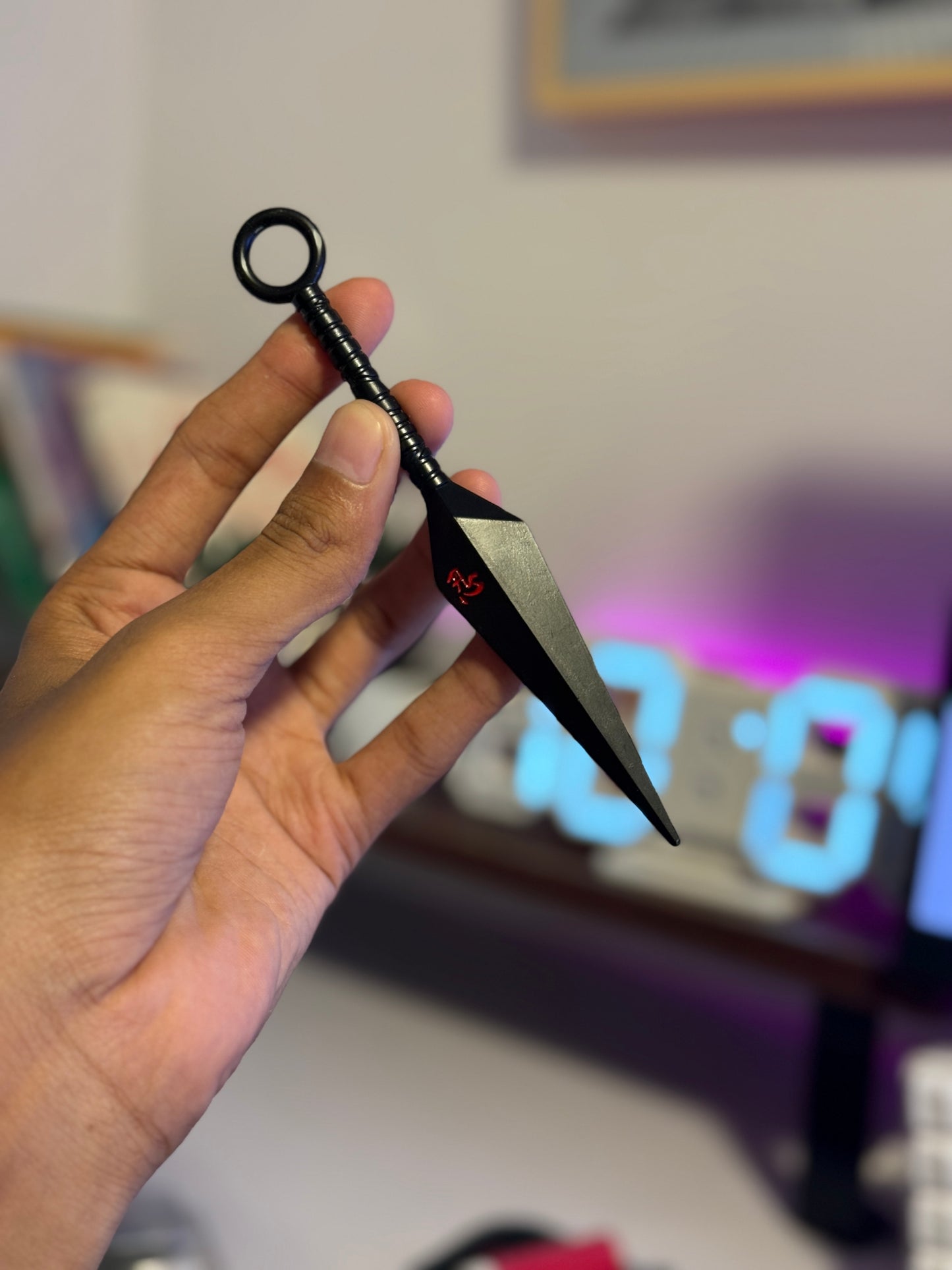 Naruto Anime Inspired Black Metal Kunai - 15cm Collectible Ninja Tool