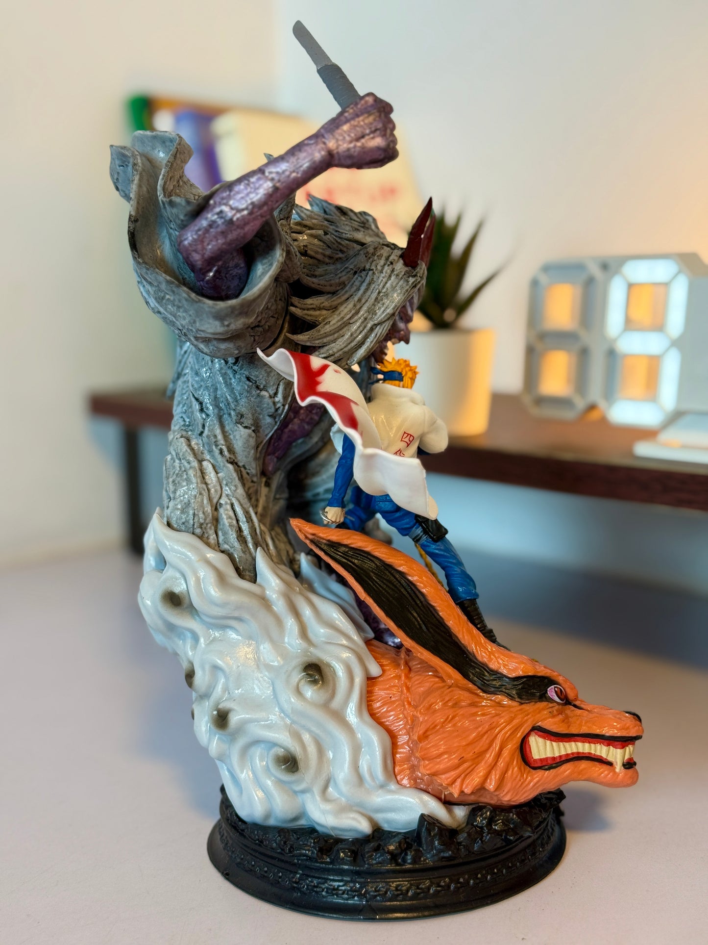 Naruto Kurama & Shinigami Statue 30cm 2.5kg, Fourth Hokage Minato vs Death Reaper Collectible Figure