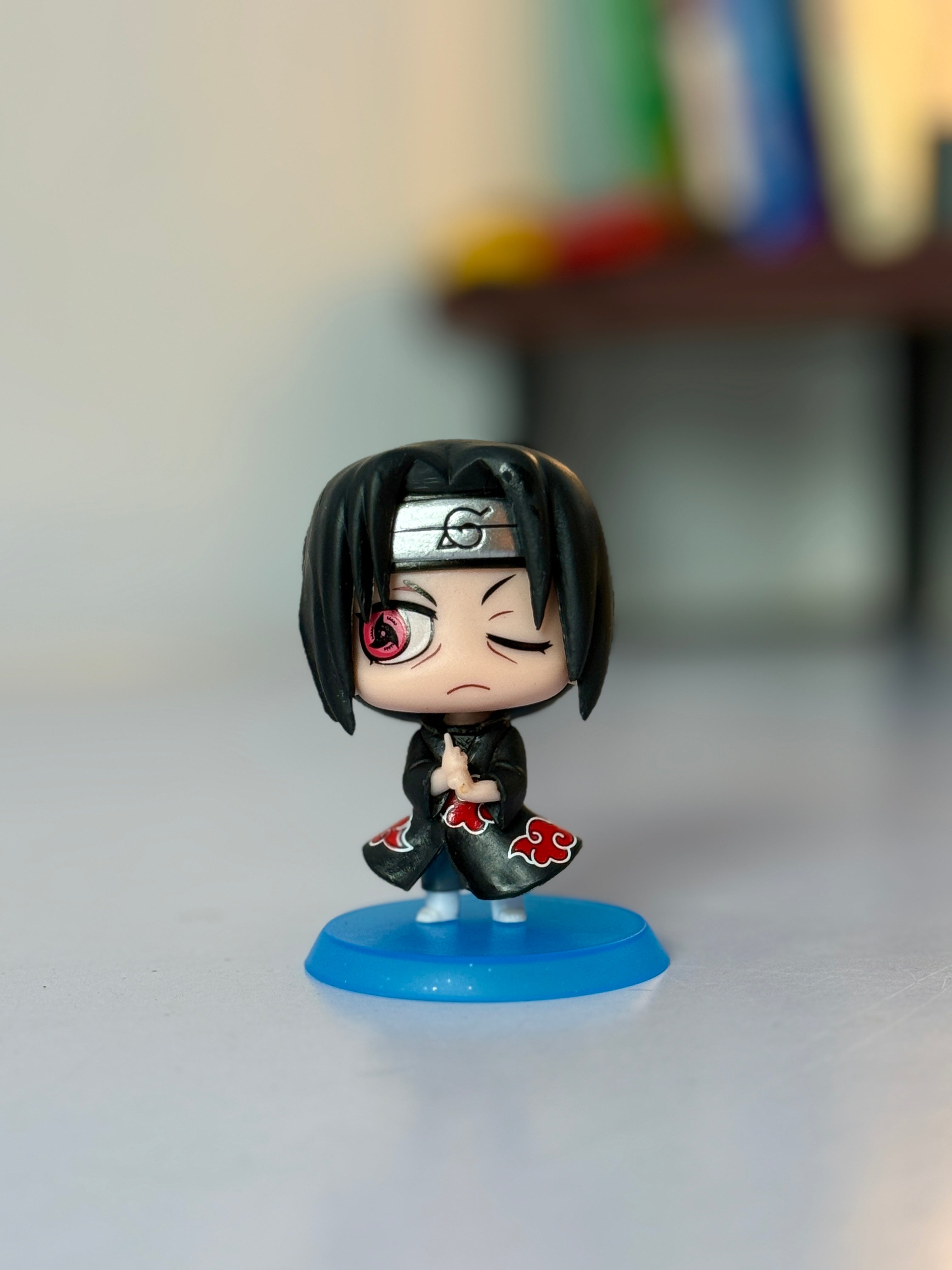 Itachi Uchiha (Sharingan Eye) Chibi Figure - 10cm Naruto Shippuden Collectible with Blue Base