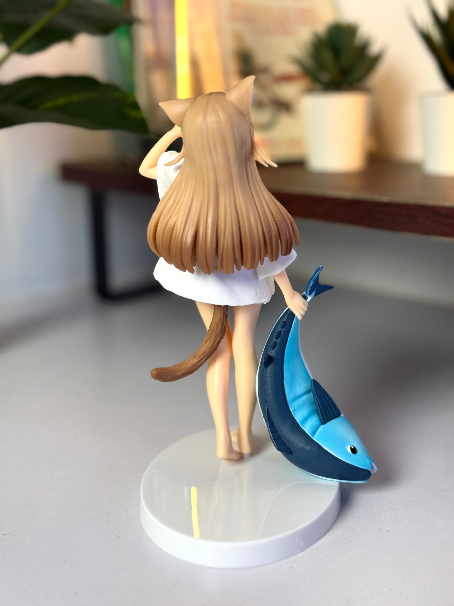 19 cm Anime Girl Figurine – Cat Ears with Shark Companion Collectible