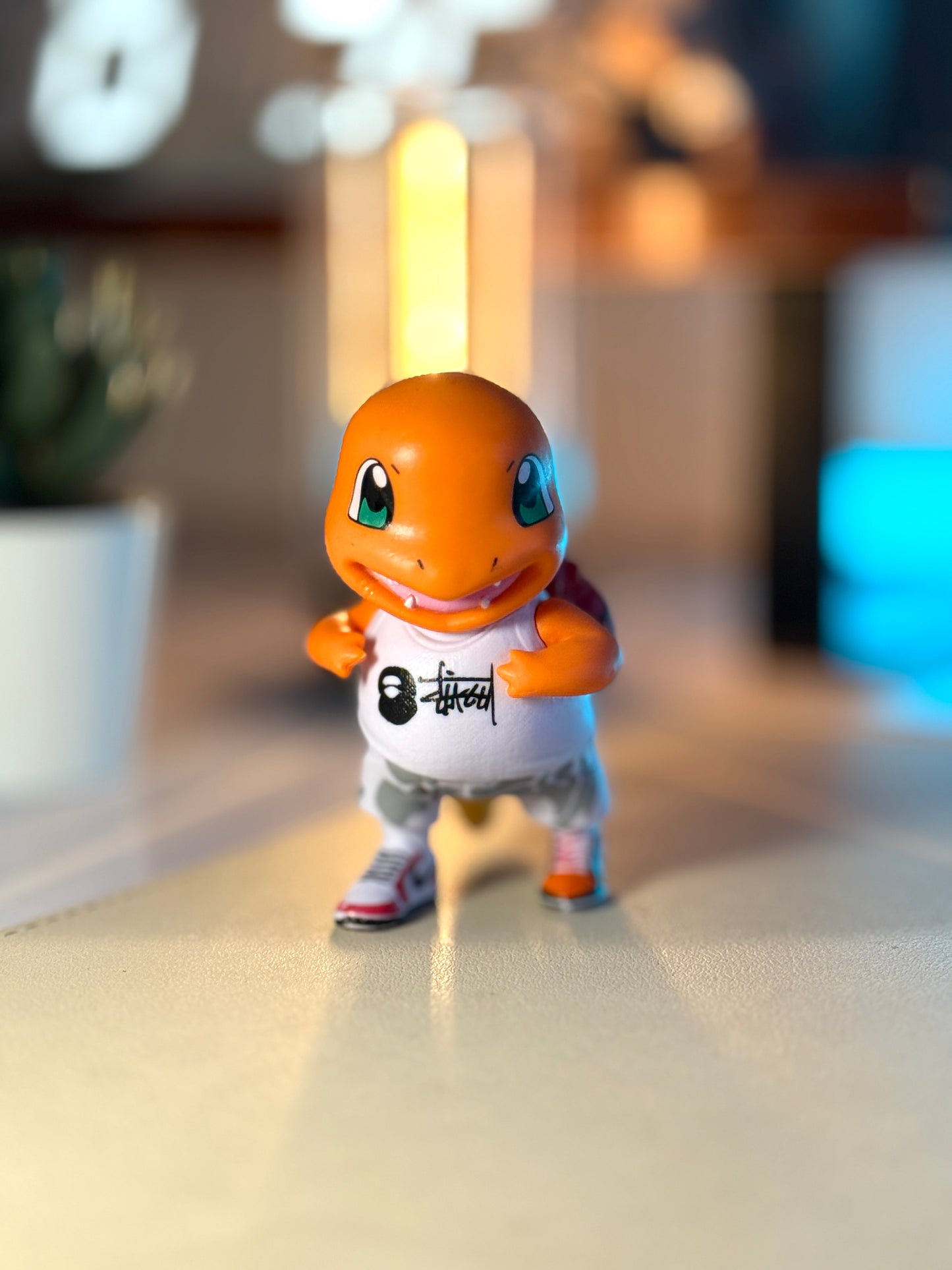 Charmander Streetwear Figure – 10cm Pokémon Collectible with Camo Shorts & BAPE Backpack