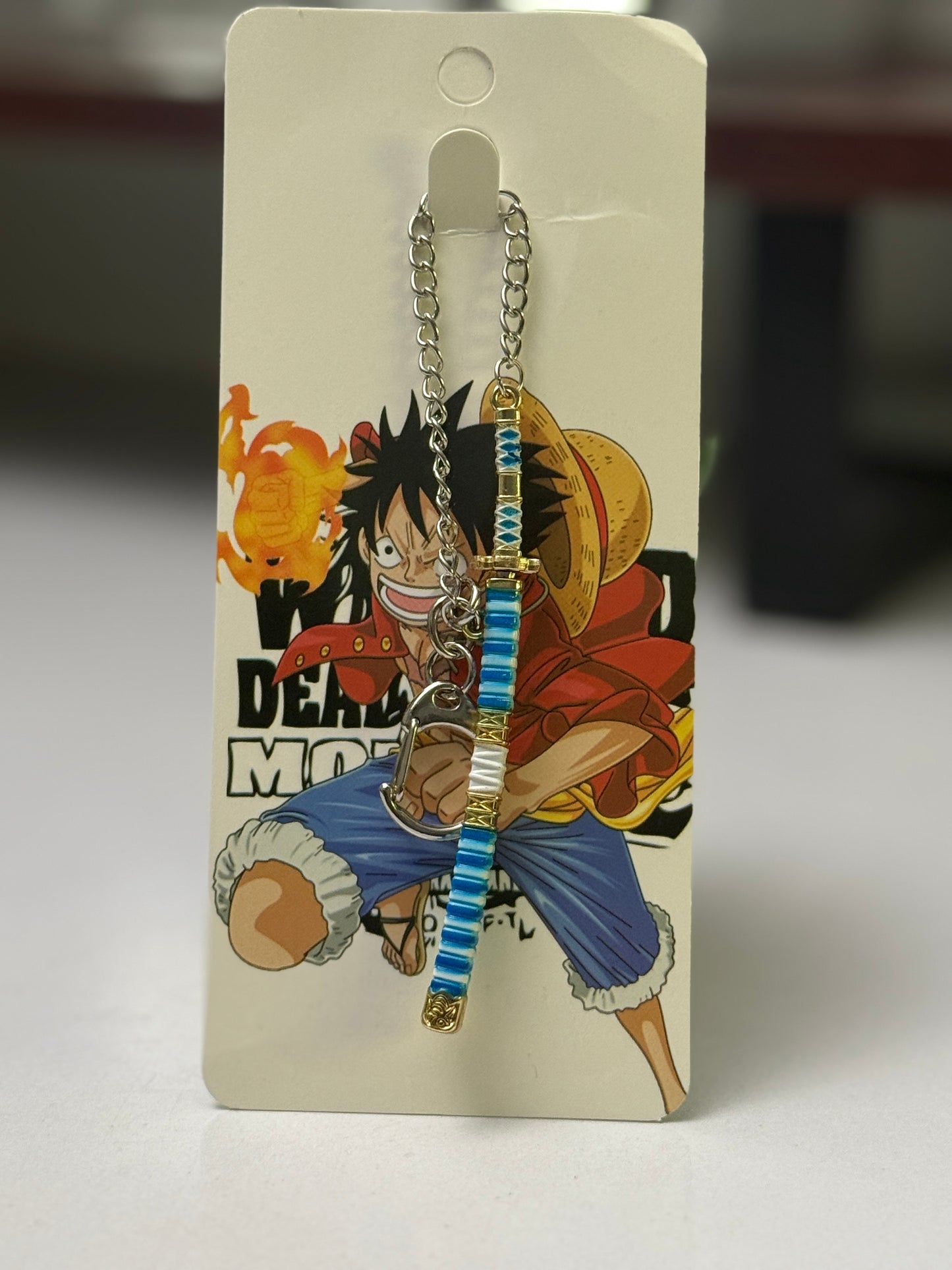 One Piece Monkey D. Luffy Inspired Katana Metal Keychain - Anime Sword Keyring