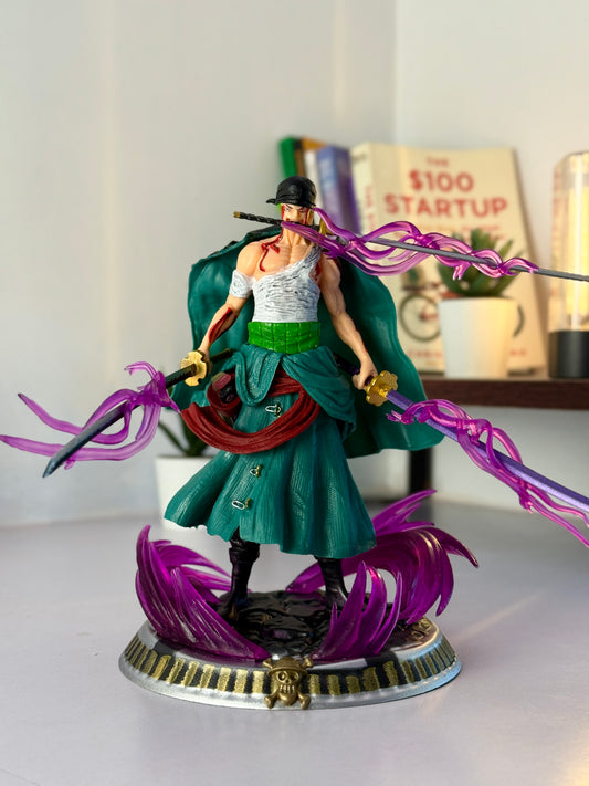Roronoa Zoro Three-Sword Style Black Cap Figure - One Piece Collectible (21CM)