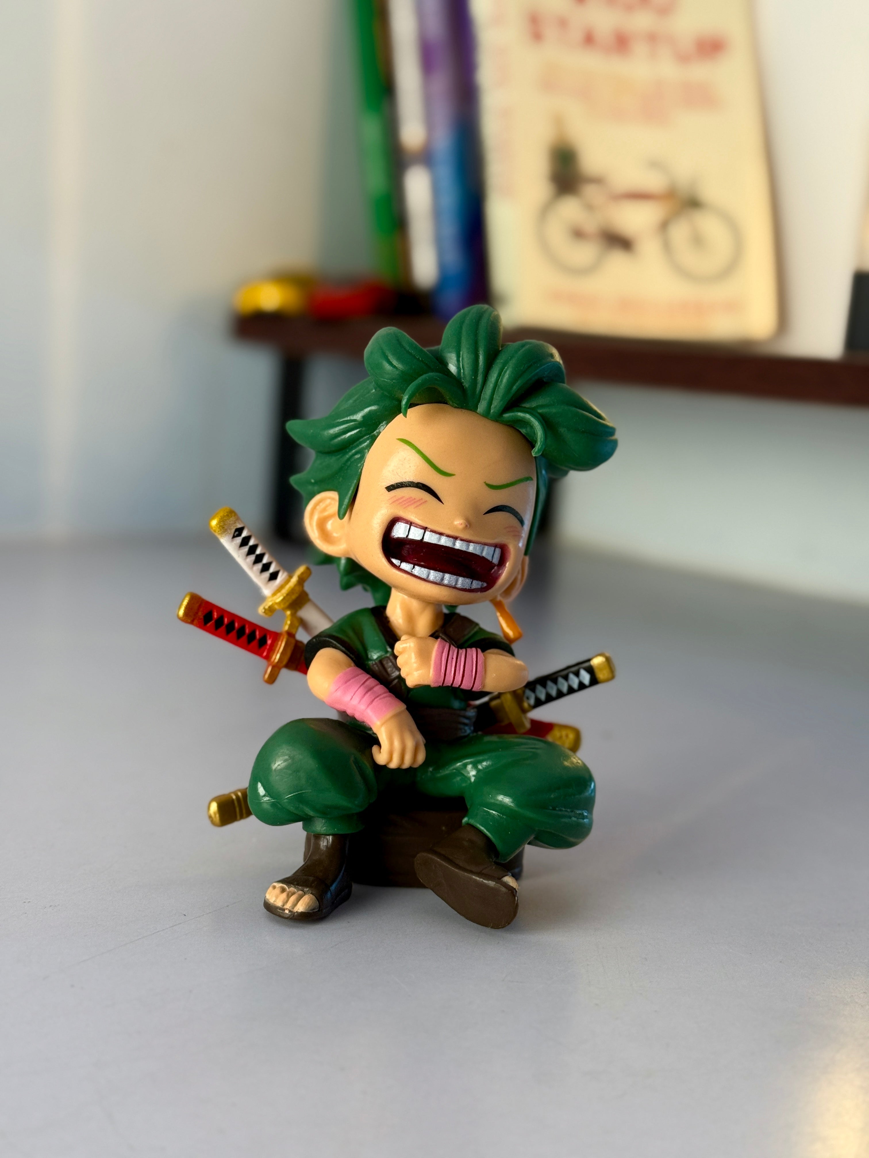 Chibi Roronoa Zoro Laughing Figure - One Piece Collectible (12CM)