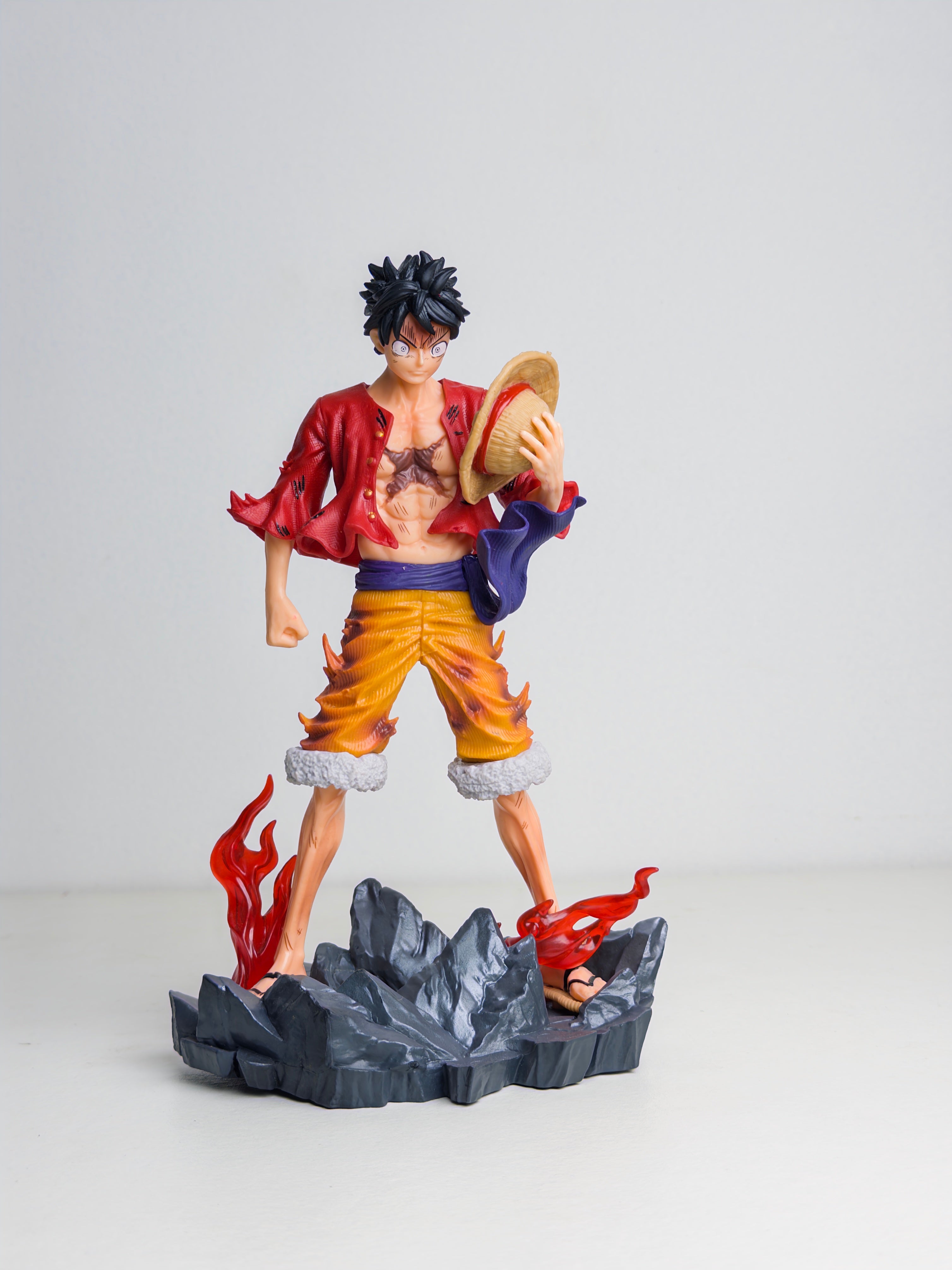 Monkey D Luffy action figure 22.5cm One Piece anime collectible with rocky base, buy online in India from Action Nook